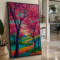 Cherry Blossoms Paint The Winding Path