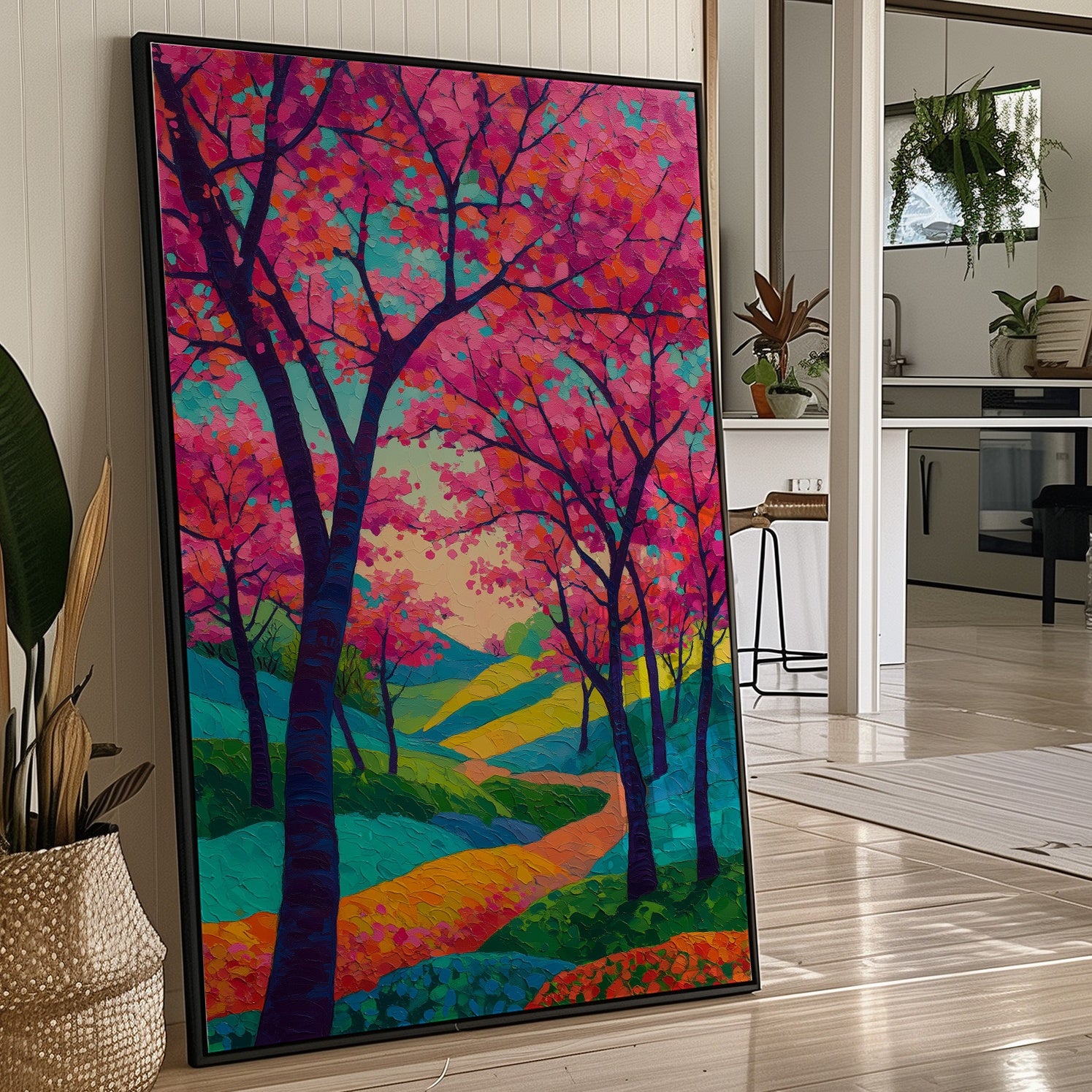 Cherry Blossoms Paint The Winding Path