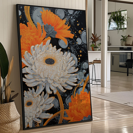 Chrysanthemums Dance Through Midnight Stars