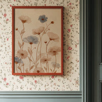 Wildflowers Bloom Against Weathered Wood