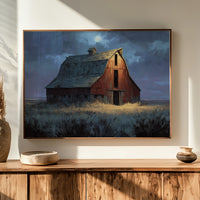 Moonlit Barn Stands Against Time