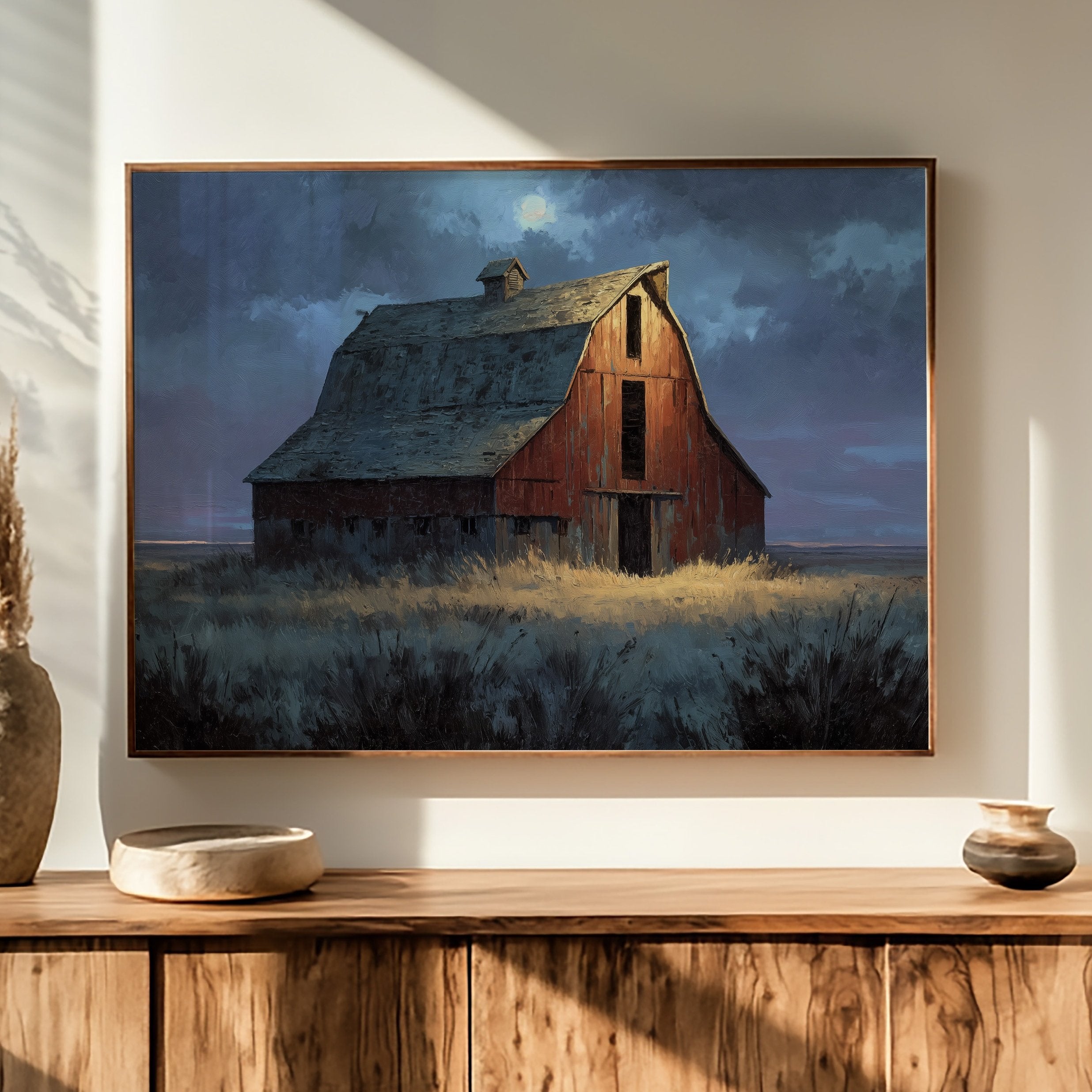 Moonlit Barn Stands Against Time