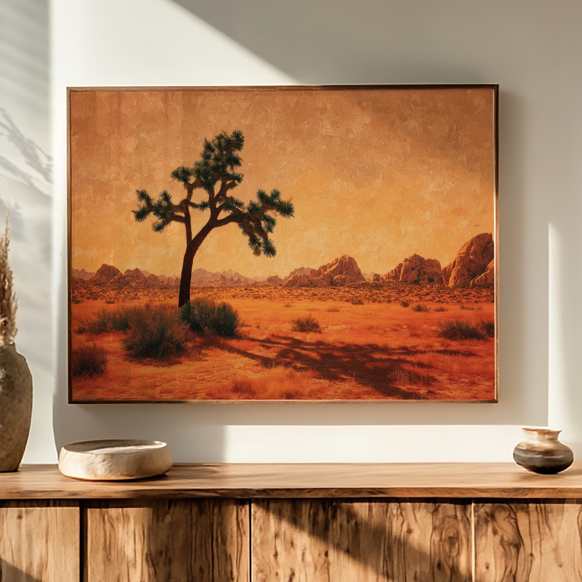 Lone Sentinel Under Amber Sky