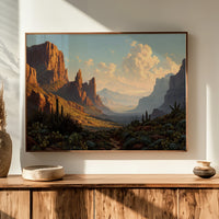 Ancient Mesas Bathe In Sunset