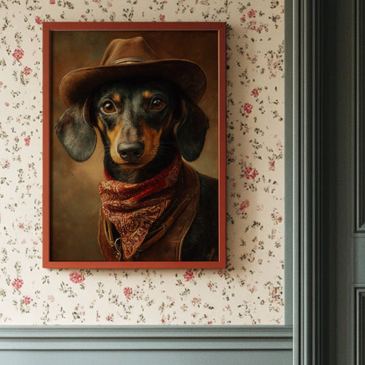 Dachshund With Western Flair