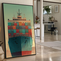 Cargo Vessel In Mint Waters