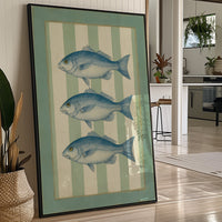 Coastal Blues On Mint Stripes