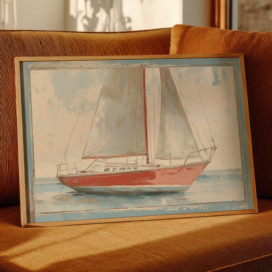 Crimson Sails On Tranquil Waters