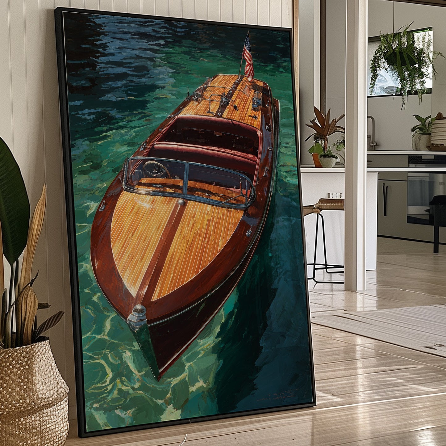 Mahogany Glides Through Emerald Waters