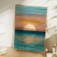 Golden Sphere Meets Teal Waters