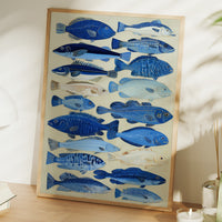 Indigo Currents Swim Against Canvas Tide