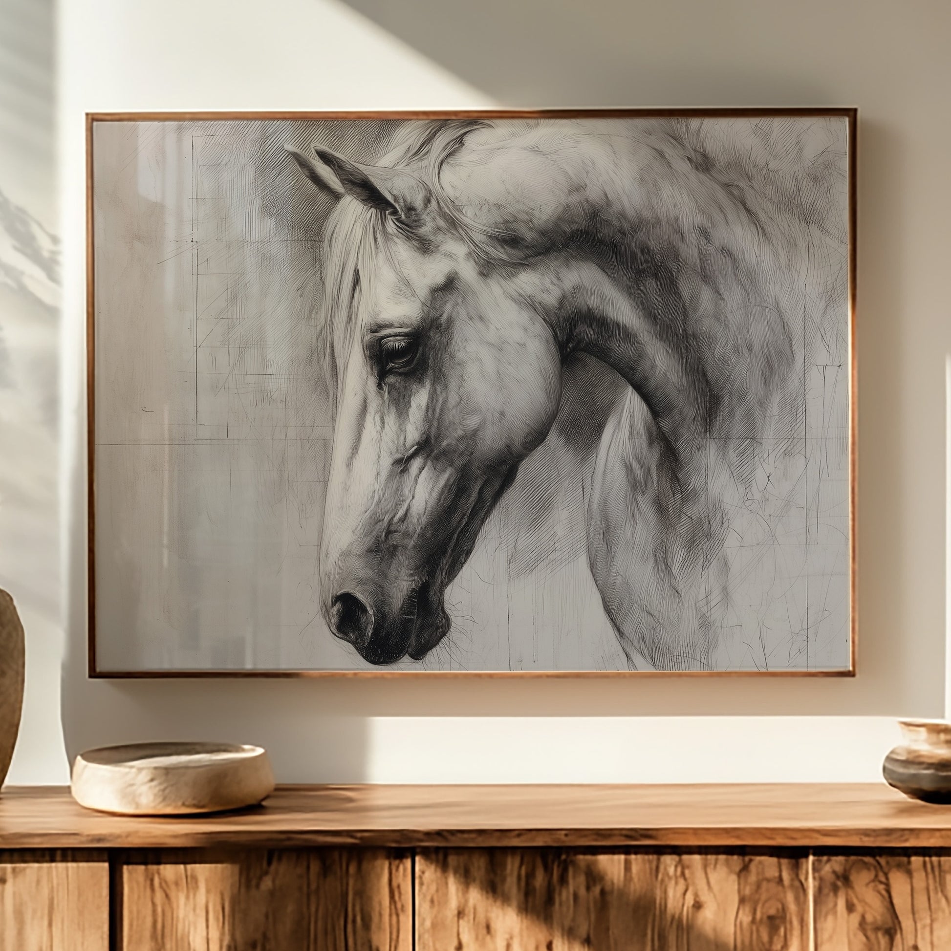 Equine Elegance in Charcoal Whispers