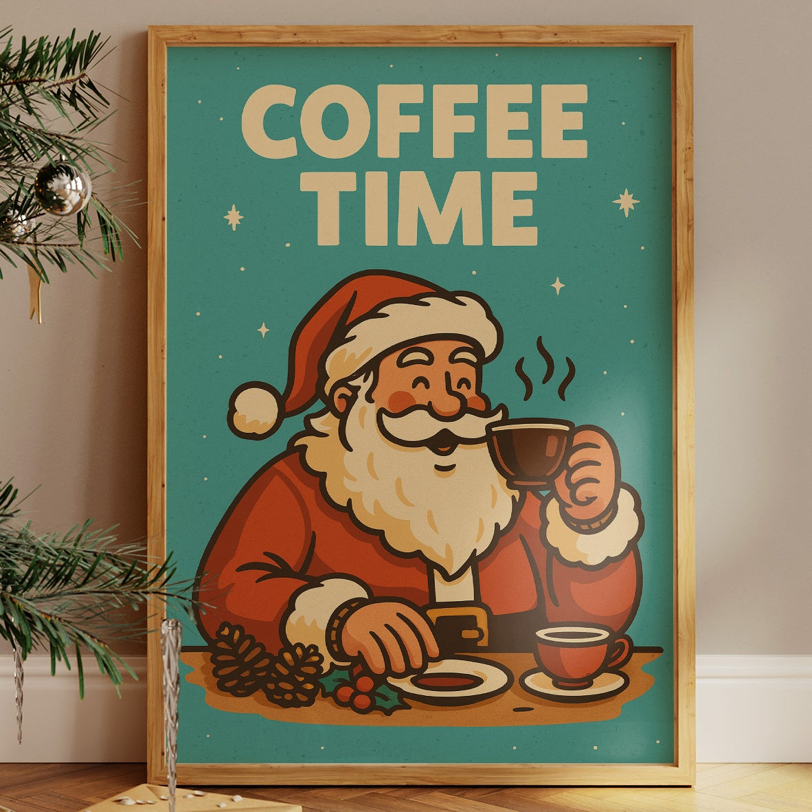 Santa Sips Before Morning Rush