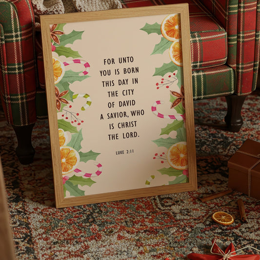 Scripture Adorned With Festive Botanicals