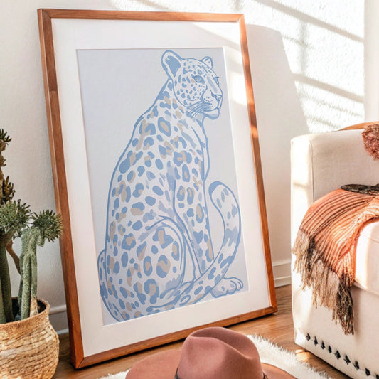 Azure Leopard In Desert Calm