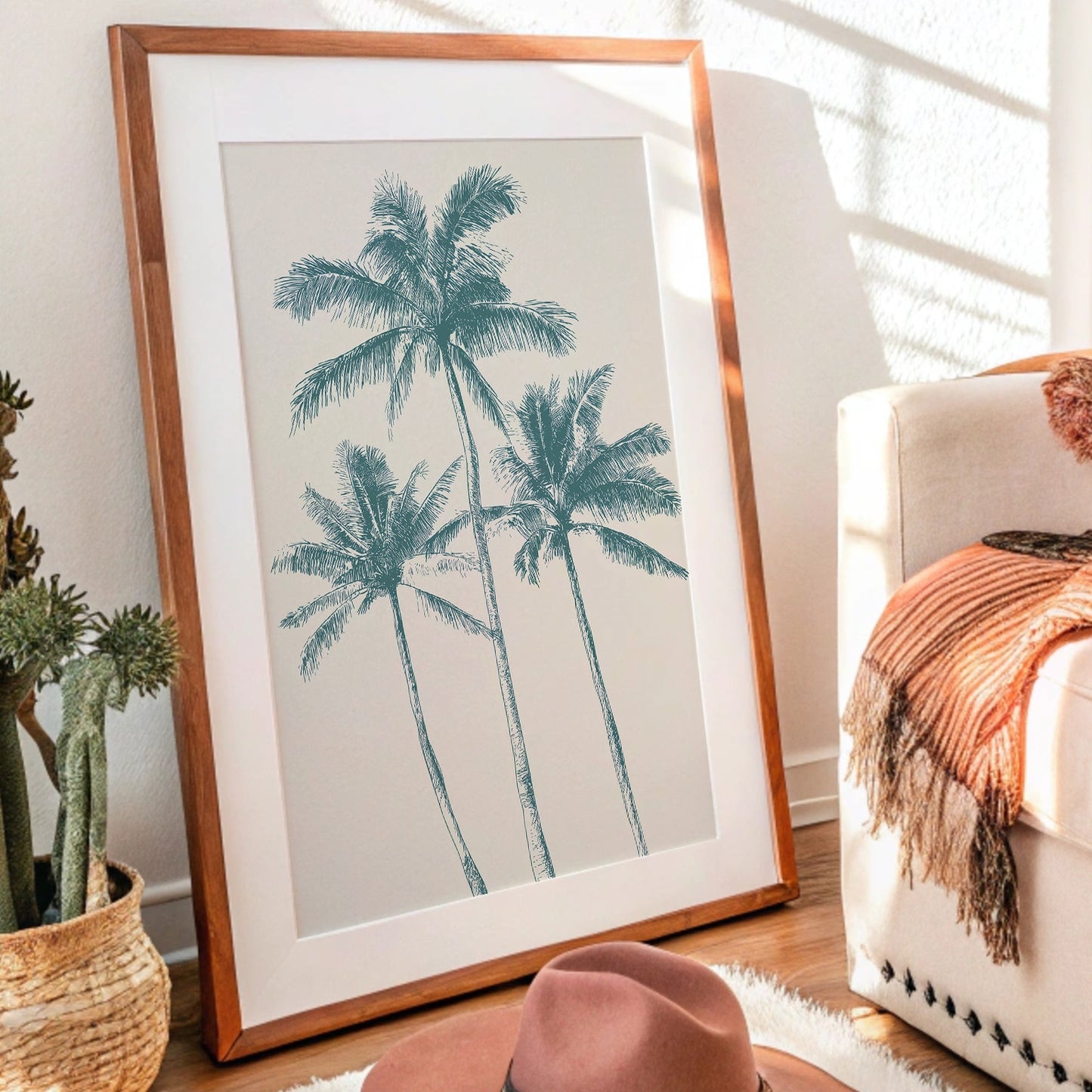 Teal Palms On Desert Afternoons