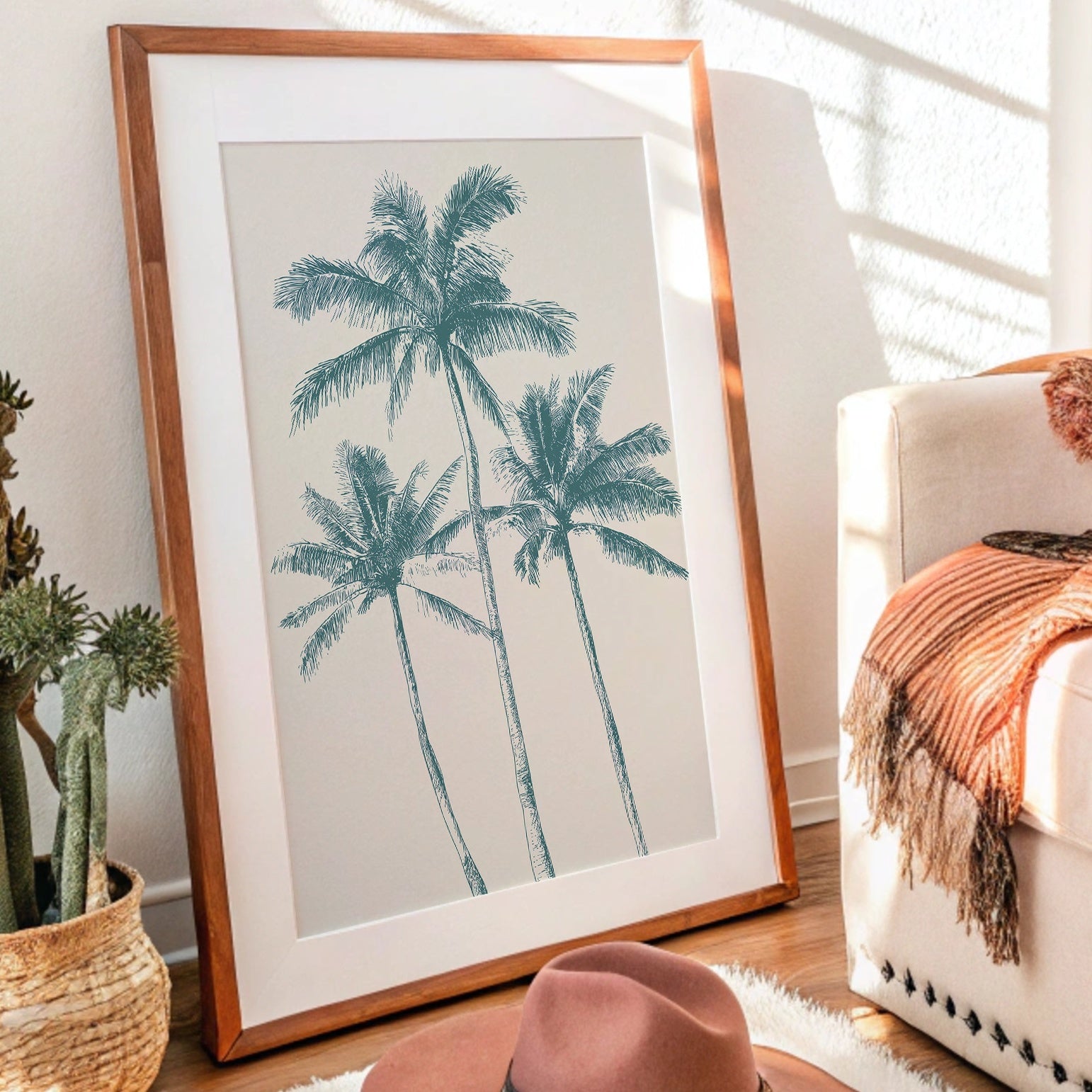 Teal Palms On Desert Afternoons