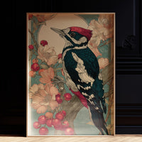 Crimson Crest Among Peach Blossoms