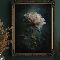 Pale Blossom Against Midnight Walls