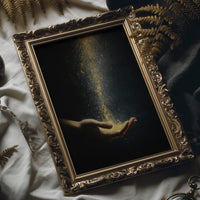 Golden Dust Caught Between Fingertips