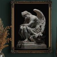 Marble Wings Against Dark Walls