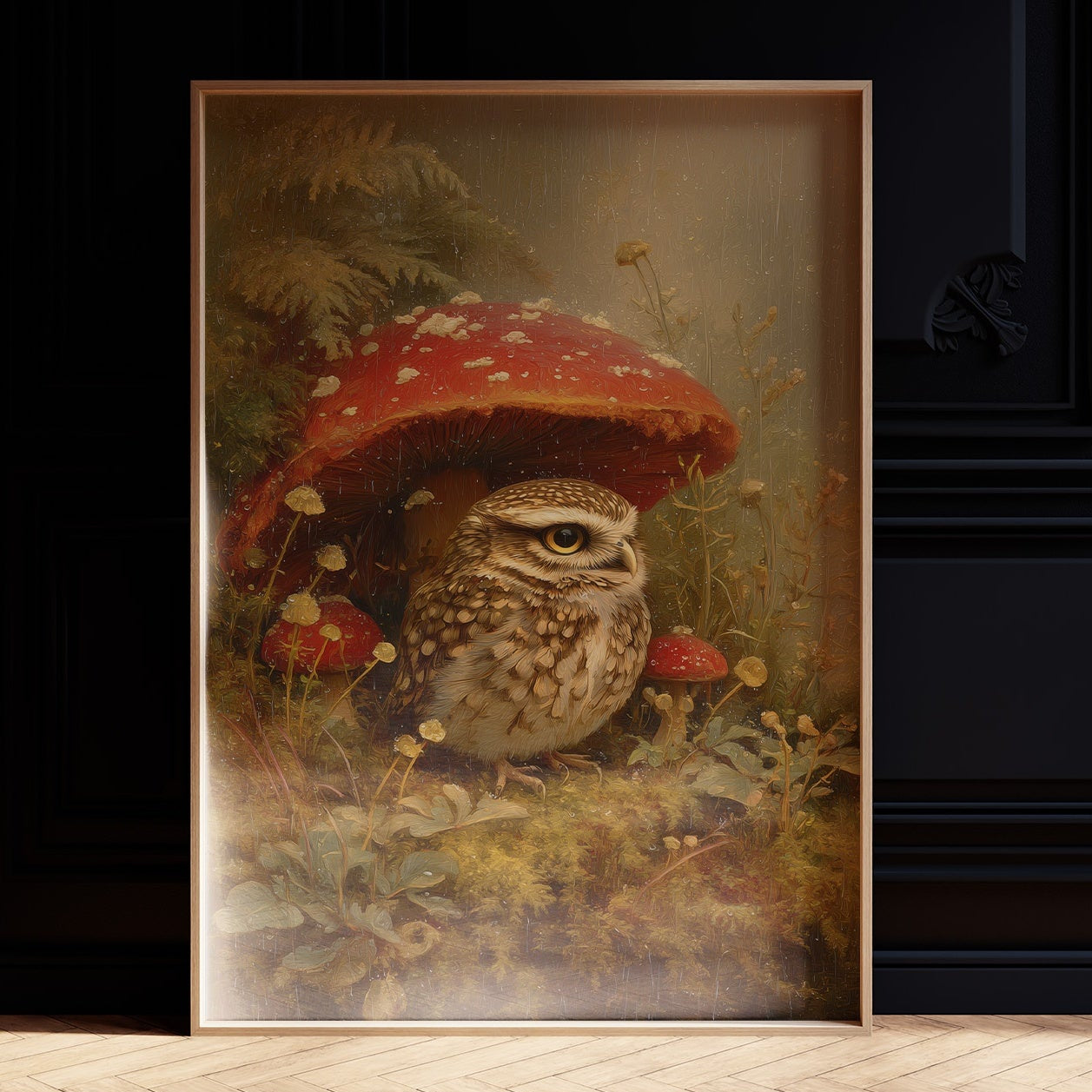 Woodland Sentinel Under Crimson Cap
