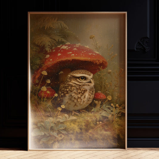 Woodland Sentinel Under Crimson Cap