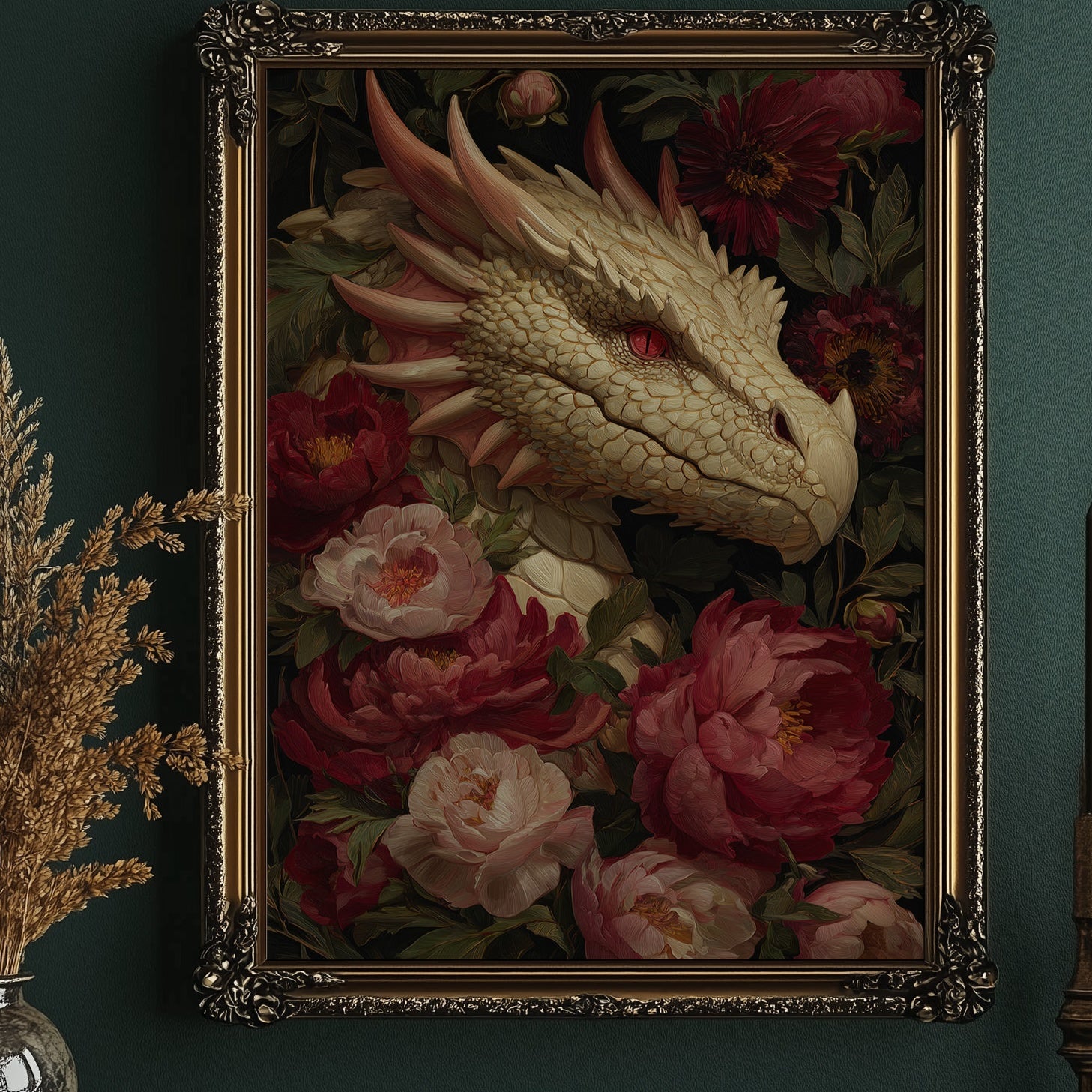 Ancient Scales Among Velvet Blooms