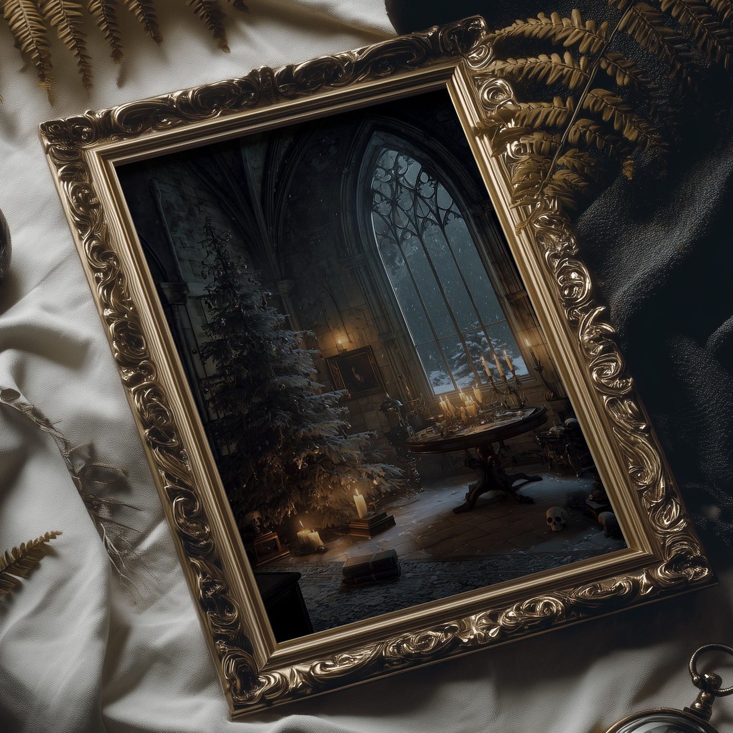 Candlelit Sanctuary On Winter Night
