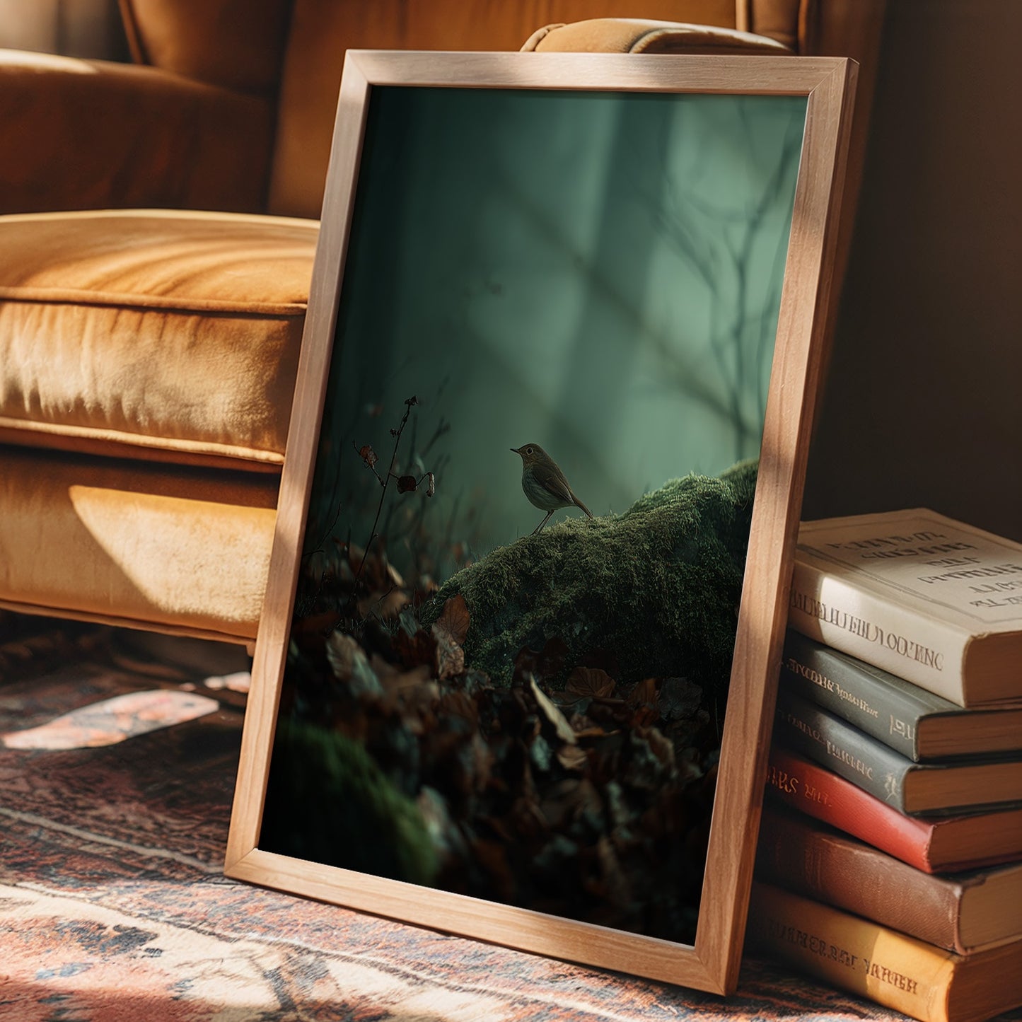 Solitary Songbird In Misty Forest