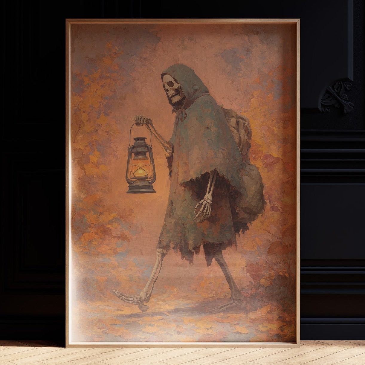 Ancient Guide With Golden Lamp