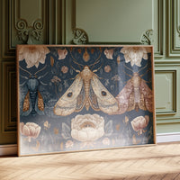 Night Moths Among Blooming Peonies