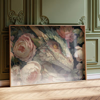 Dragon Among Soft Peonies