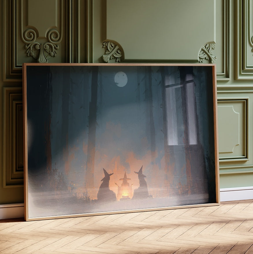 Witches Gather Under Pale Moon