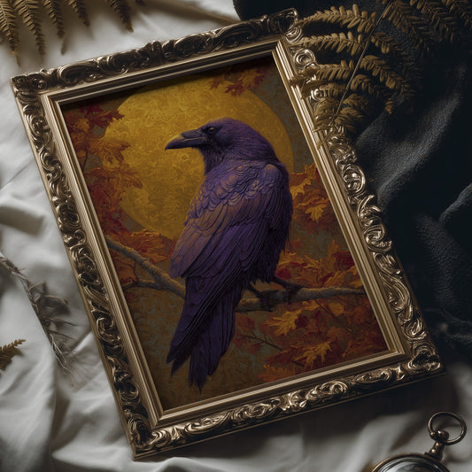 Purple Sentinel Against Autumn Moon