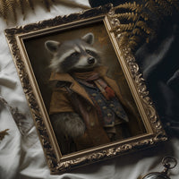Noble Raccoon In Vintage Attire