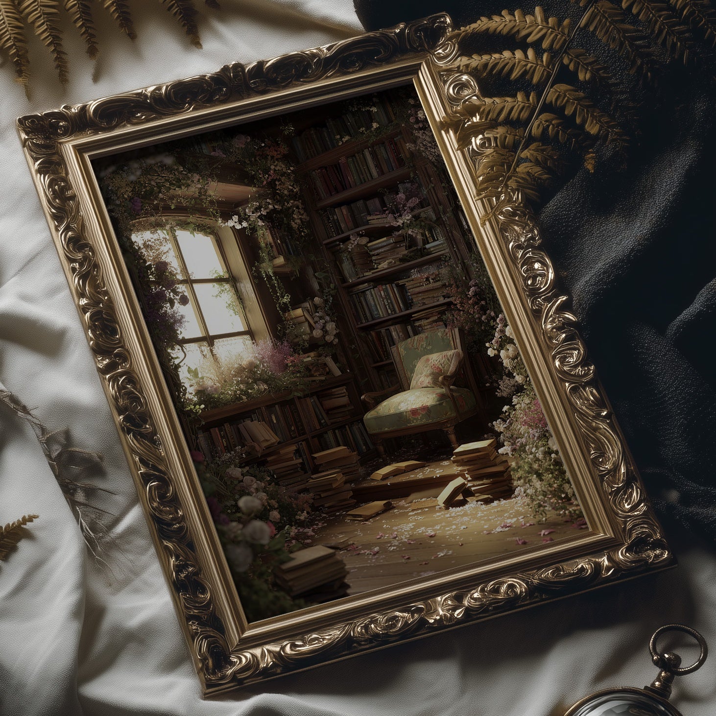 Forgotten Library Blooms In Light