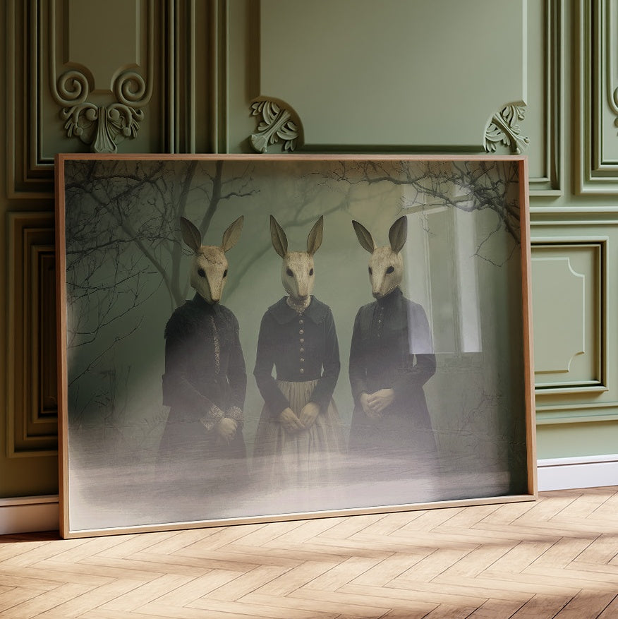 Woodland Sisters In Victorian Attire