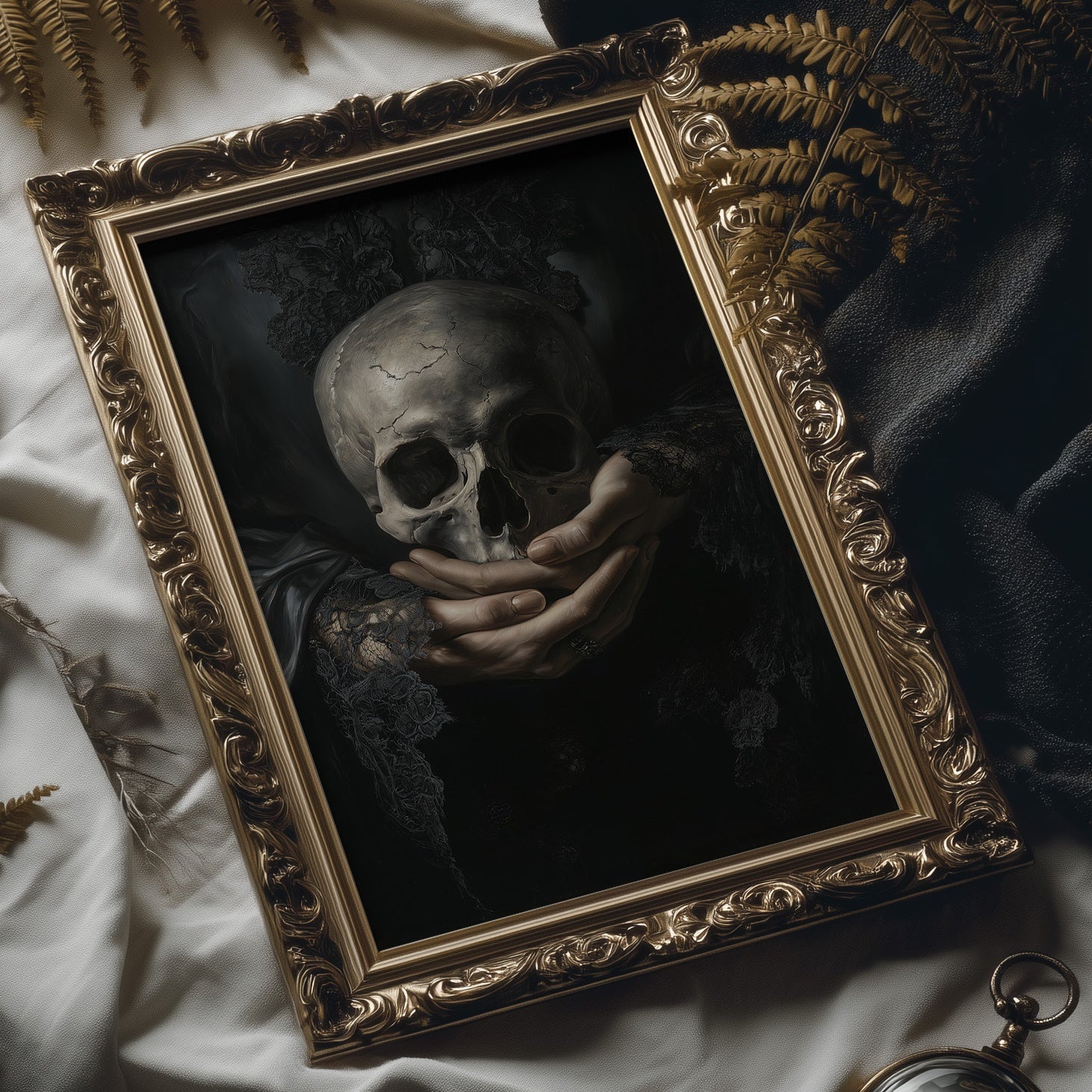 Mortality Cradled In Lace Hands