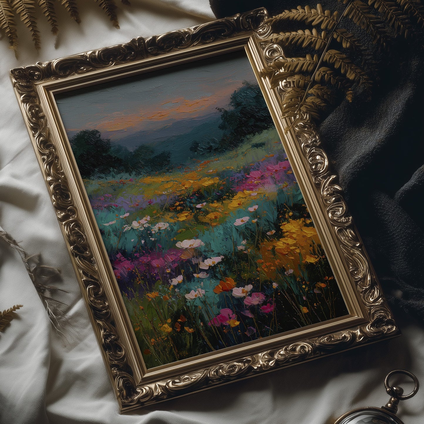 Wildflowers Catch Twilight's Glow