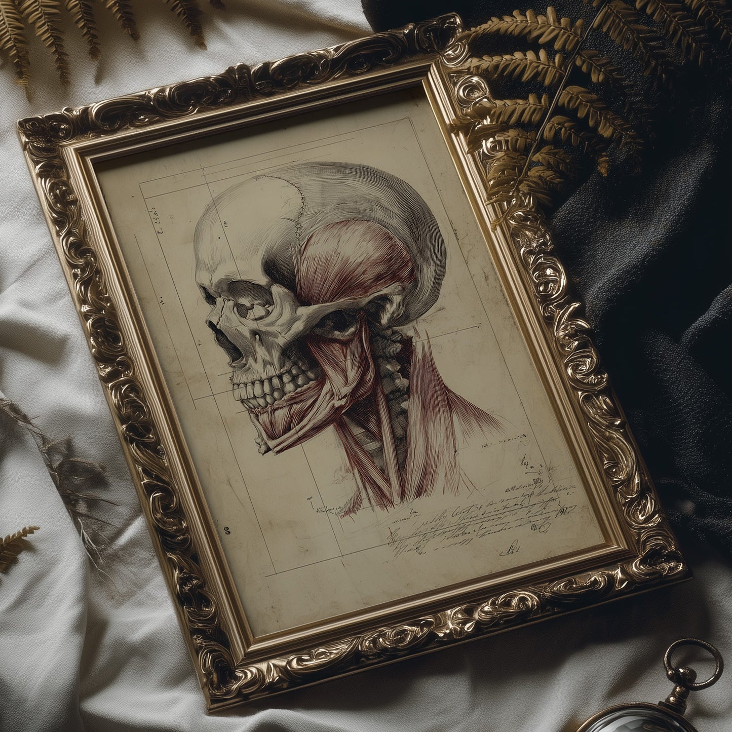 Anatomy Illuminated Against Darkness