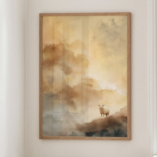 Solitary Wanderer In Golden Mist