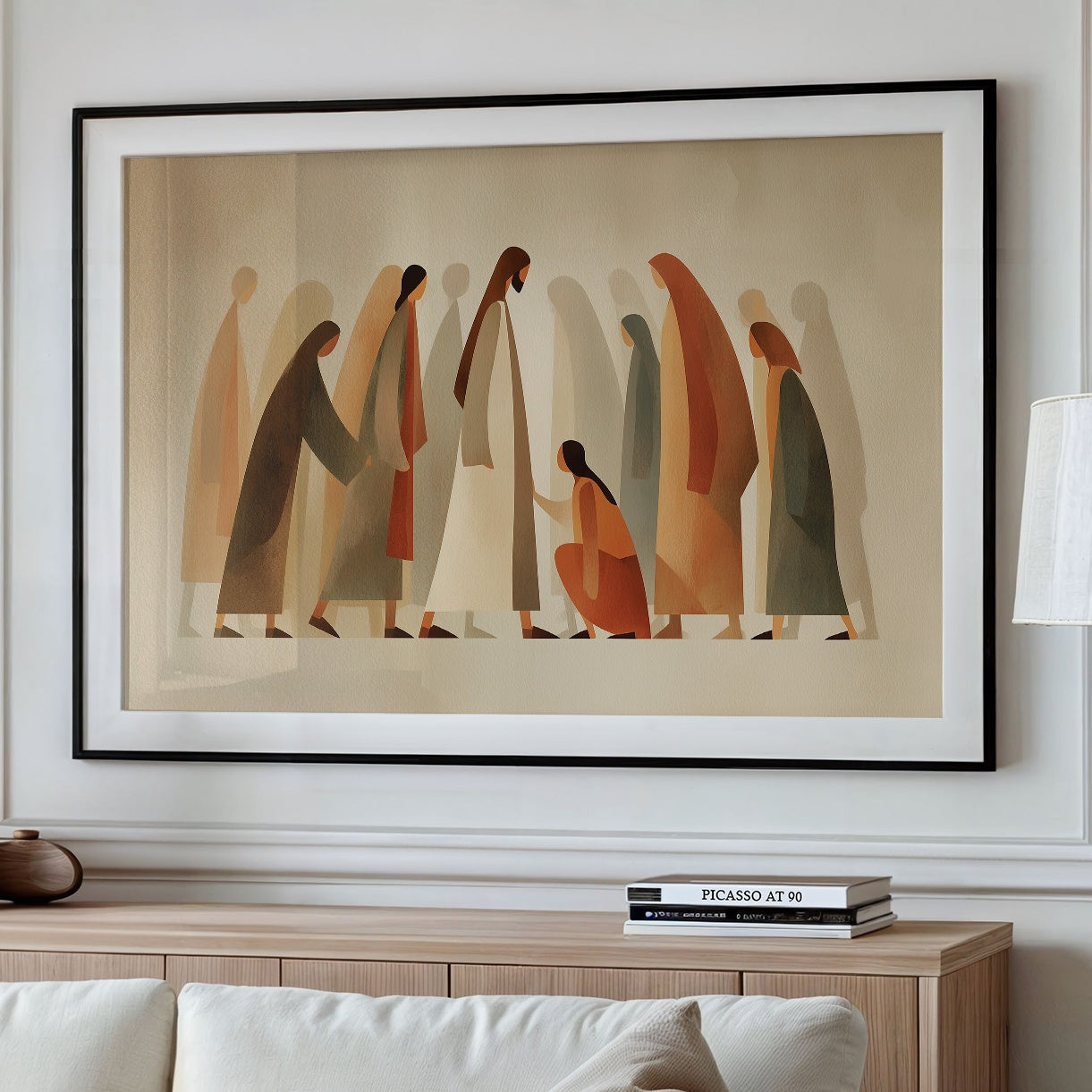 Figures Gather In Muted Tones