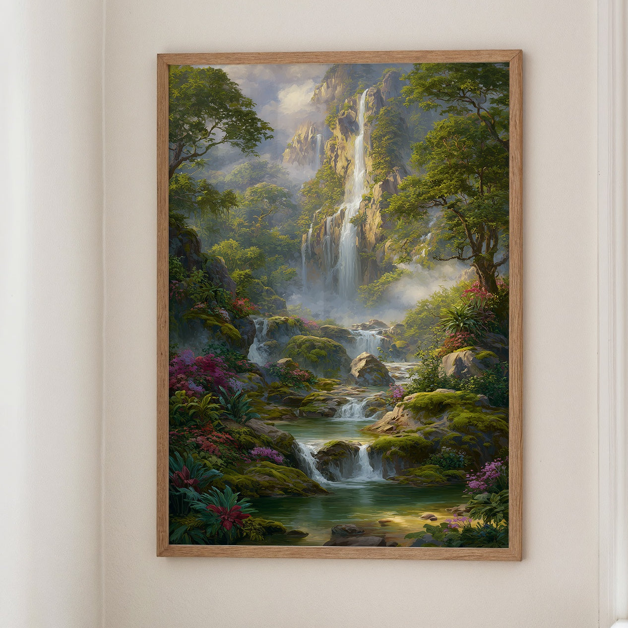 Cascading Waters Through Emerald Valleys