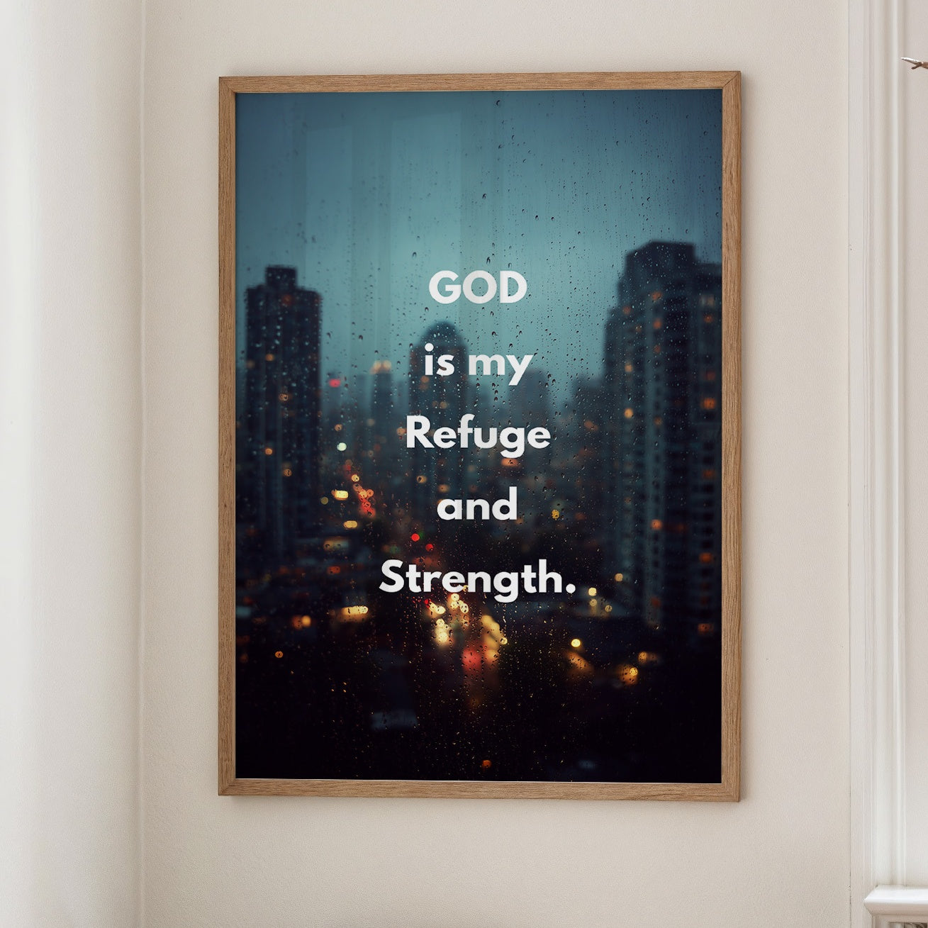 Faith Glows Through City Rain