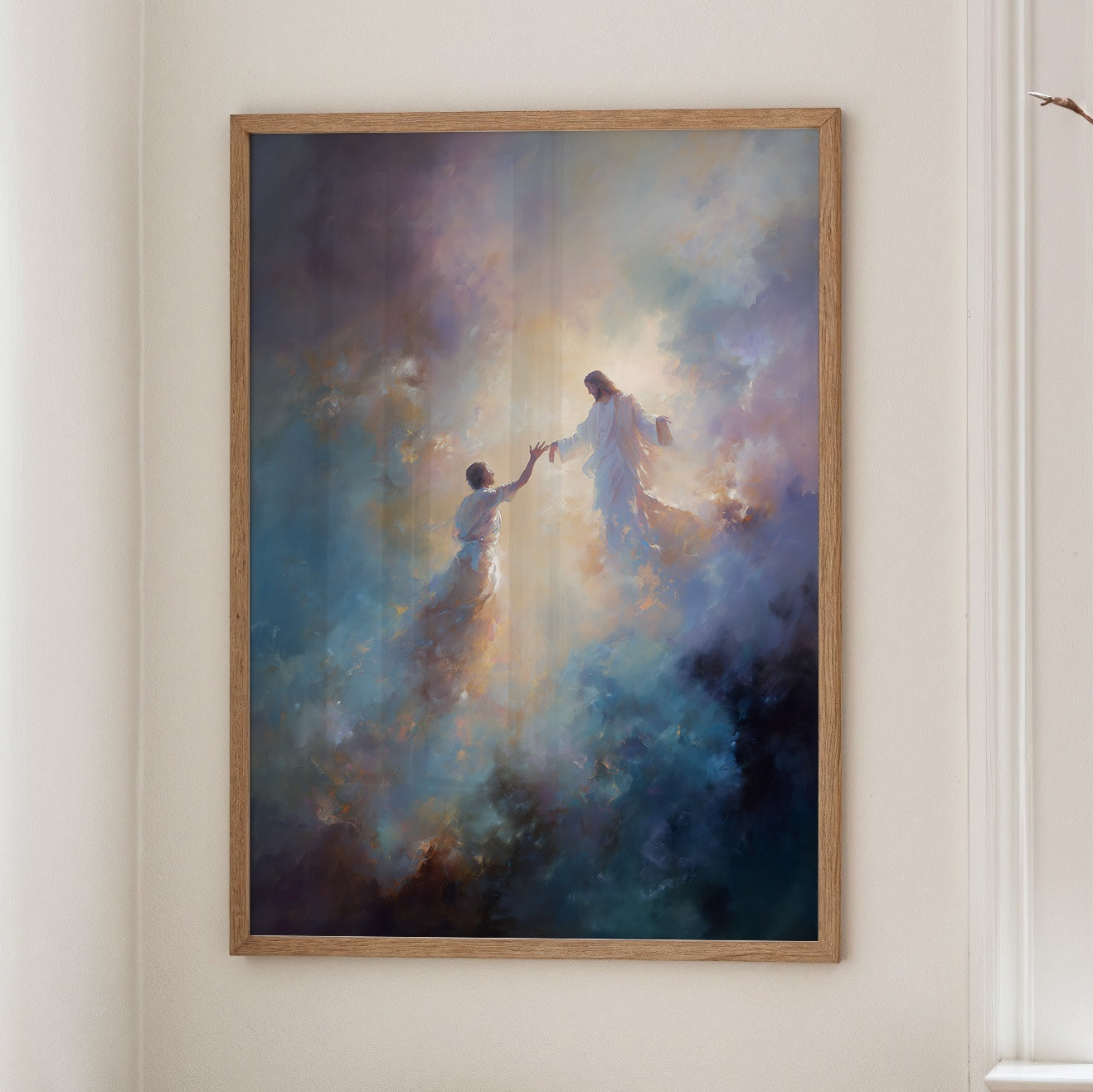 Celestial Embrace Through Luminous Clouds