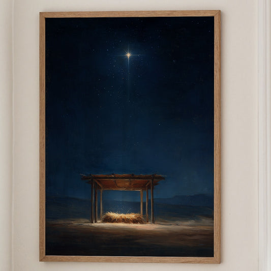 Celestial Guide Above Humble Cradle