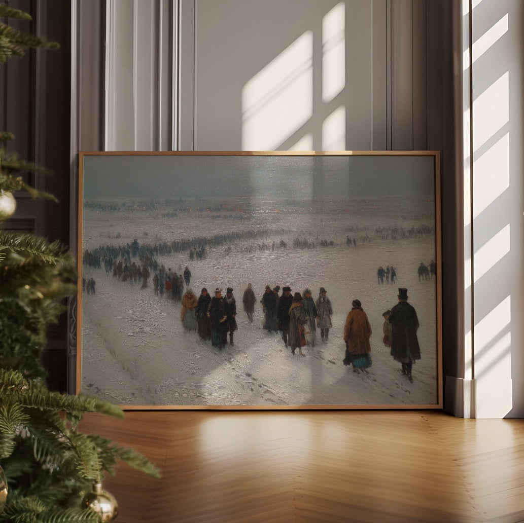 Thousands Gather On Frozen Ground