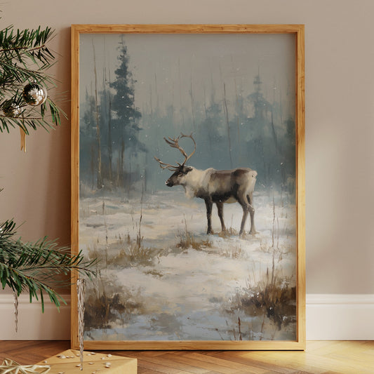 Silent Hooves Through Falling Snow