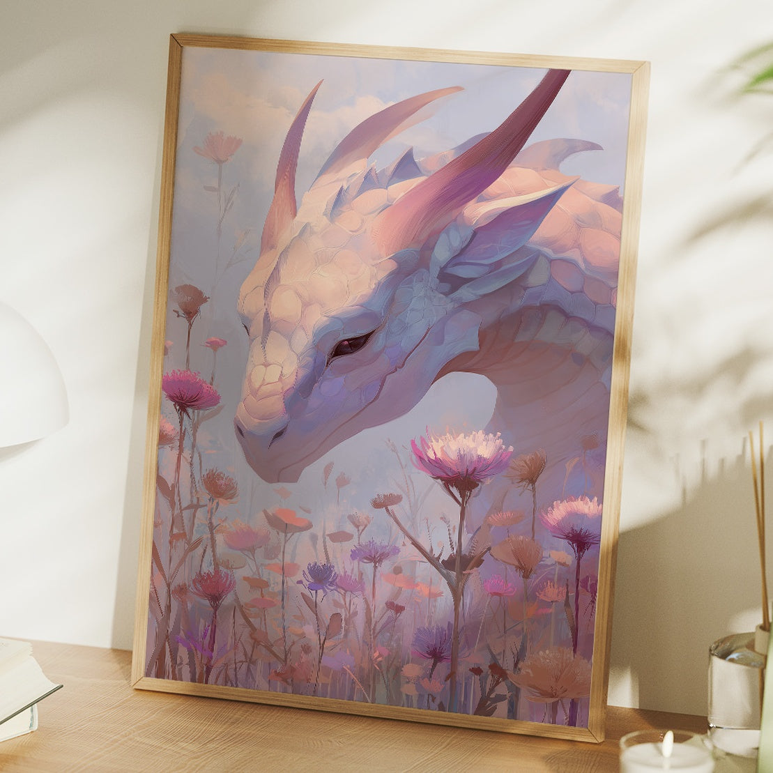 Dragon Bows Through Wildflower Mist
